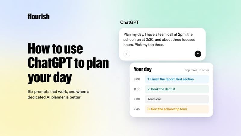 How to use ChatGPT to plan your day, with a planning prompt and the day plan it produces